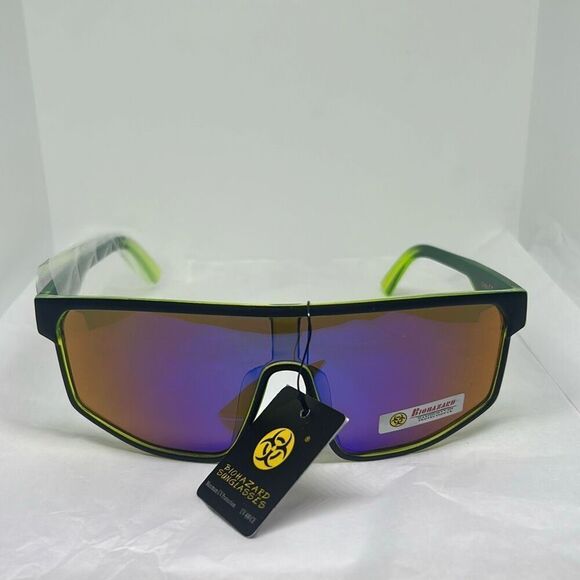 Biohazard Mirrored Shield Sunglasses – Model BZ66302 - Picture 3 of 3